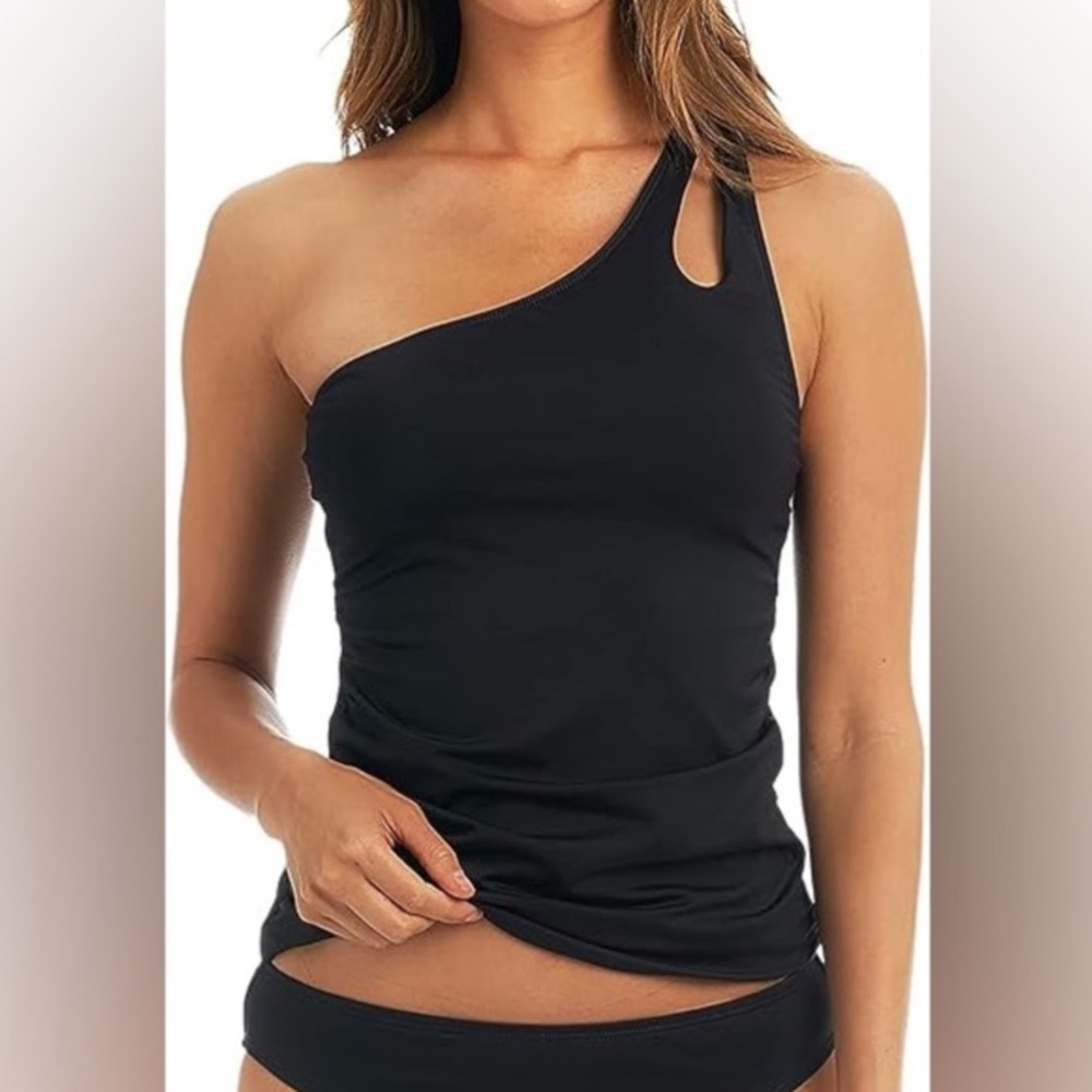 NWT AMAVI Women's One Shoulder Tankini Top